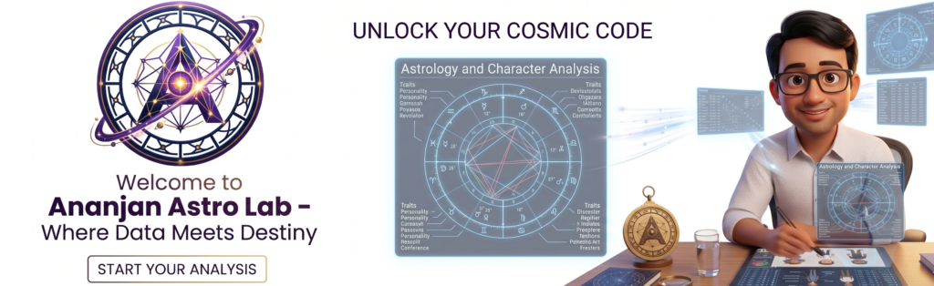 Cosmic Vedic astrology artwork — celestial illustration for Dr. Ananjan Astro Intelligence